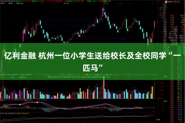 亿利金融 杭州一位小学生送给校长及全校同学“一匹马”