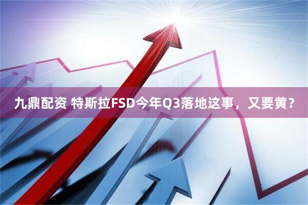 九鼎配资 特斯拉FSD今年Q3落地这事，又要黄？